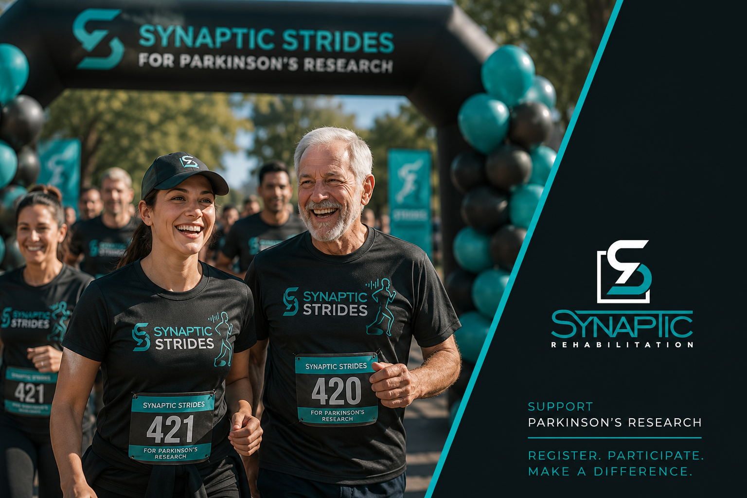 Happy participants at Synaptic Strides event