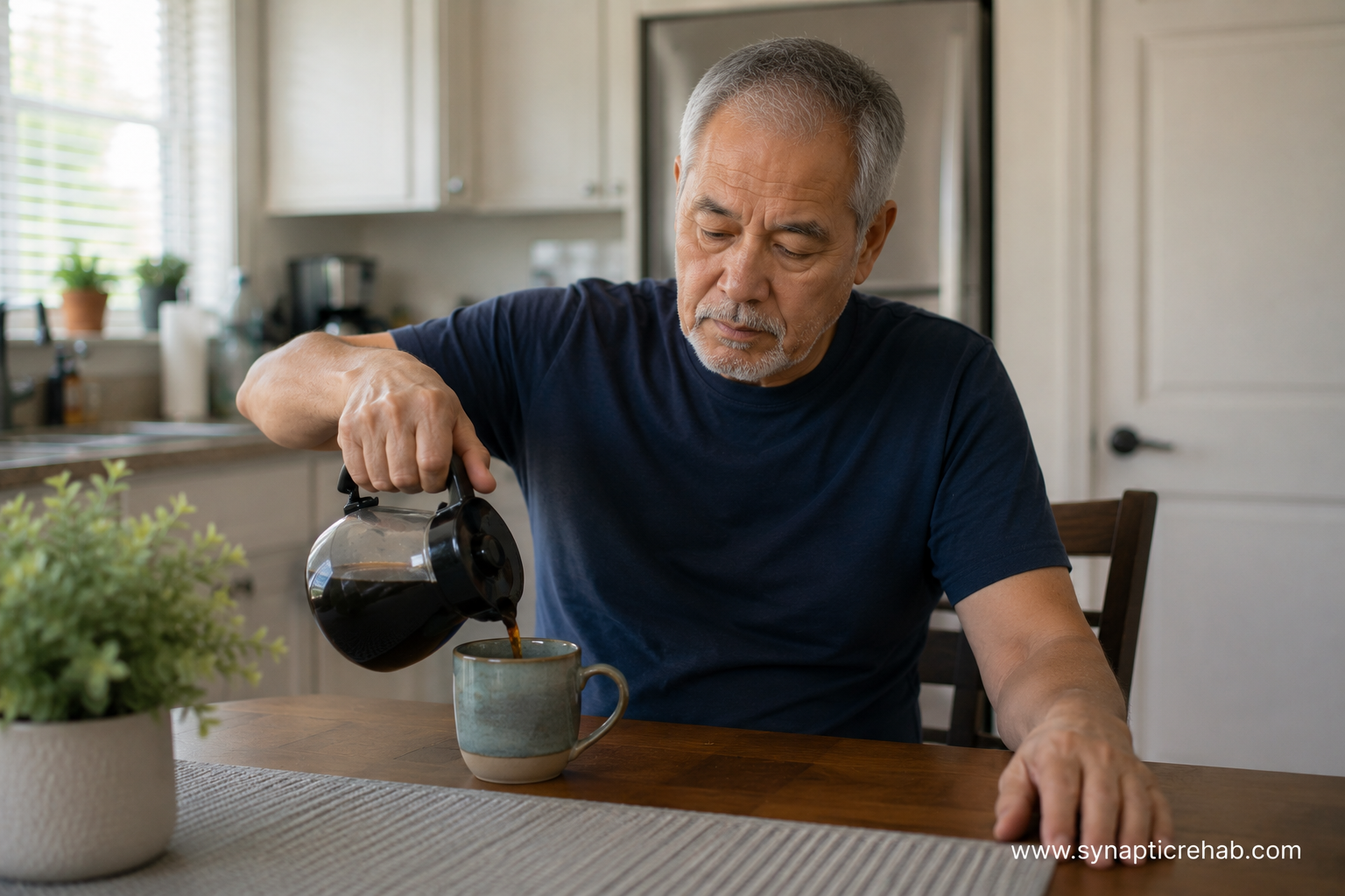 A peaceful morning coffee moment