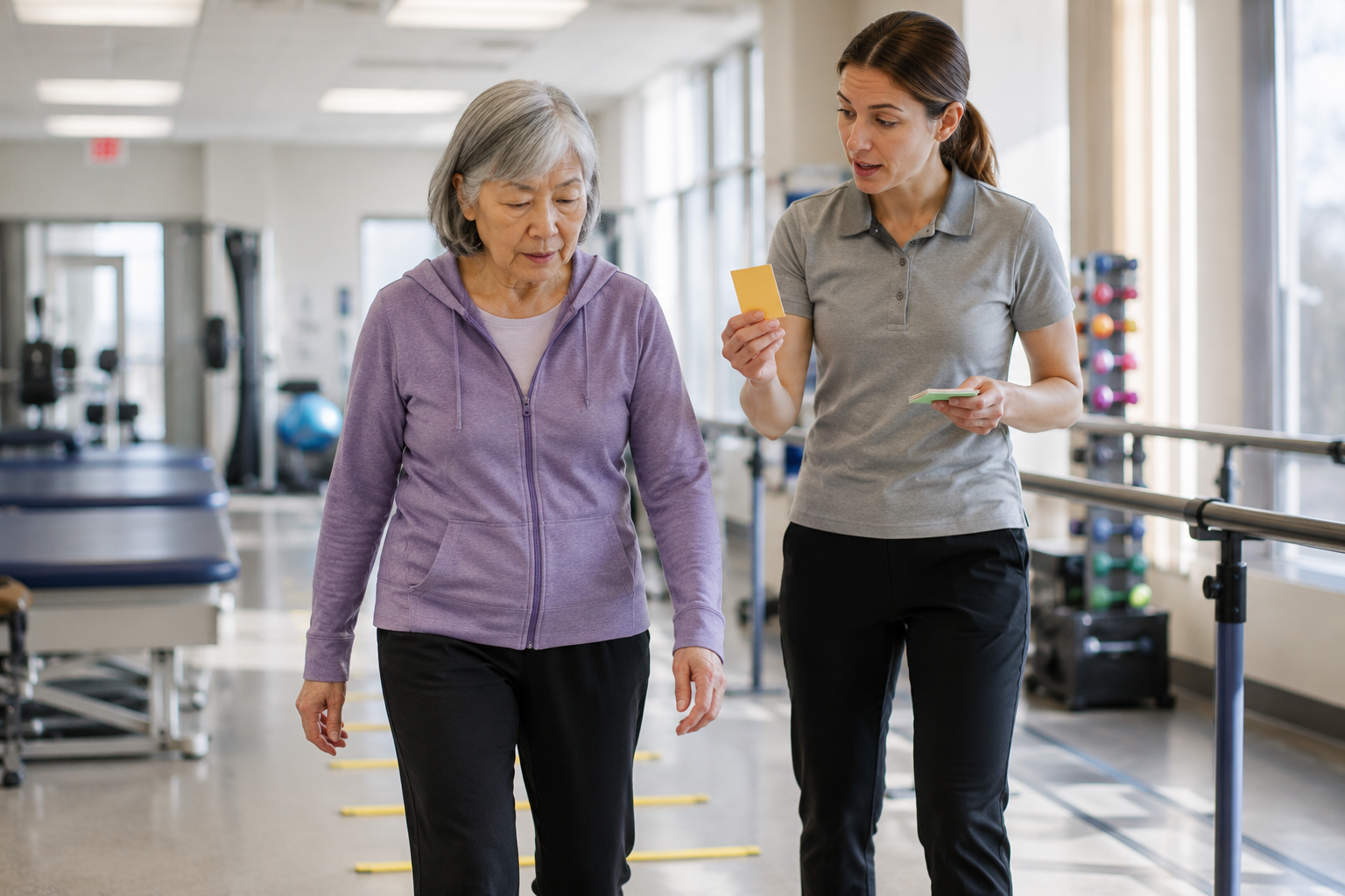 Therapy session in a rehabilitation gym